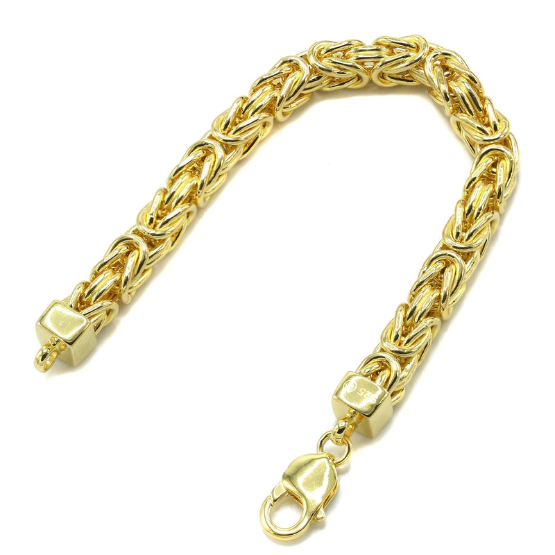 Silver Gold Byzantine Bracelet