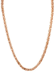 Womens 14K Rose Gold Chain - Semi Solid  Byzantine Chain