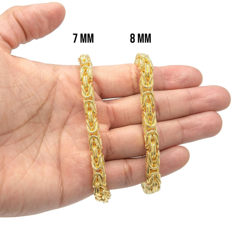 Silver Gold Byzantine Bracelet