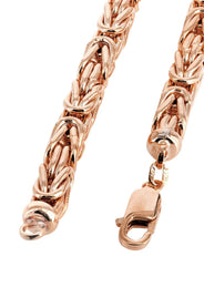 Semi Solid  Byzantine Chain - 14K Rose Gold Chain