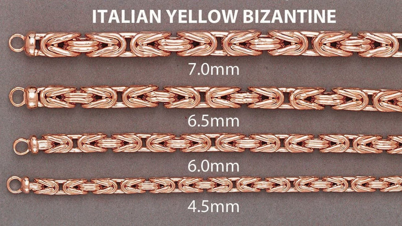 Semi Solid  Byzantine Chain - 14K Rose Gold Chain