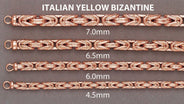 Semi Solid  Byzantine Chain - 14K Rose Gold Chain
