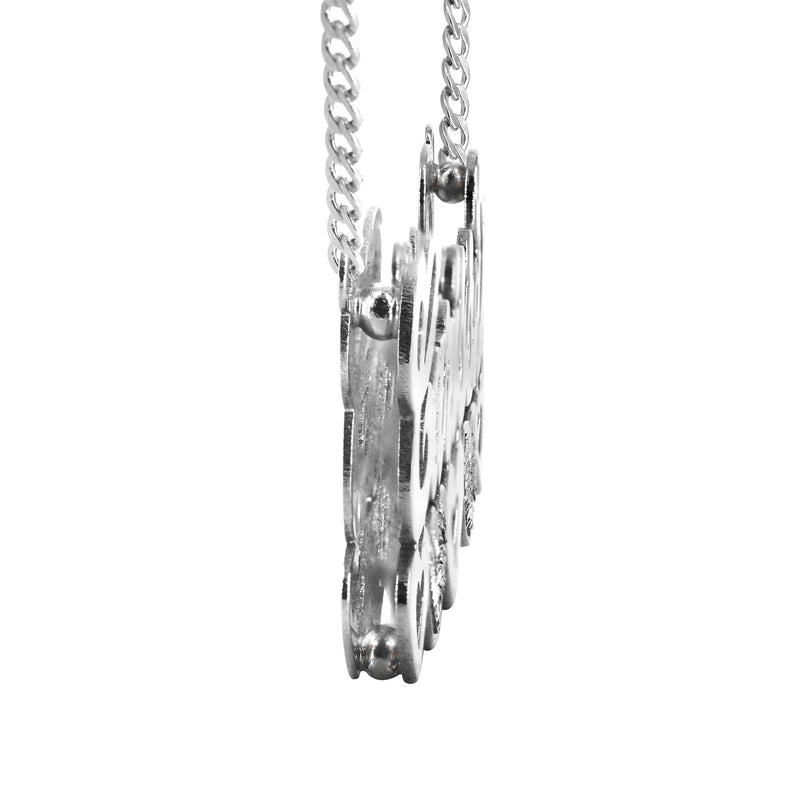 14K White Gold with Diamonds Name Plate Necklace | Style #118