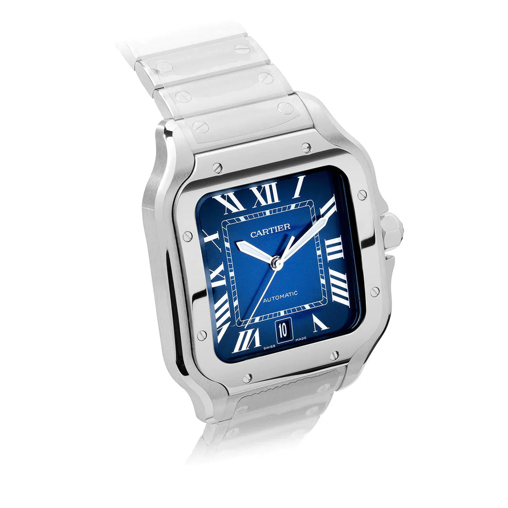 CARTIER SANTOS  | 40MM | BLUE DIAL WITH STAINLESS STEEL BRACELET