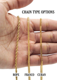 Mens Gold Plated Cuban Link Chain & Cross Pendant | Appx. 14.4 Grams