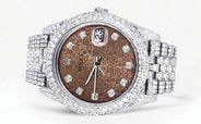 Womens Diamond Iced Out Rolex Datejust 41 | 25 Carats Of Diamonds | Custom Chocolate Jubilee Diamond Dial | Two Row | Jubilee Band