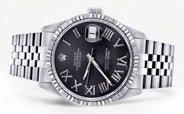 Mens Rolex Datejust Watch 16200 | Fluted Bezel | 36Mm | Chrome Roman Numeral Dial | Jubilee Band