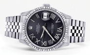 Womens Rolex Datejust Watch 16200 | Fluted Bezel | 36Mm | Chrome Roman Numeral Dial | Fluted Bezel | Jubilee Band