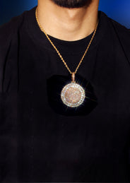 Mens Gold Plated Rope Chain & Dog Tag Pendant | Appx. 30.3 Grams