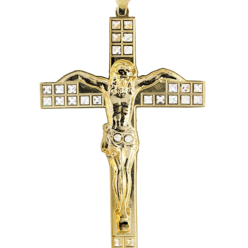 10K Gold Cross / Crucifix Pendant  | Princess Cut