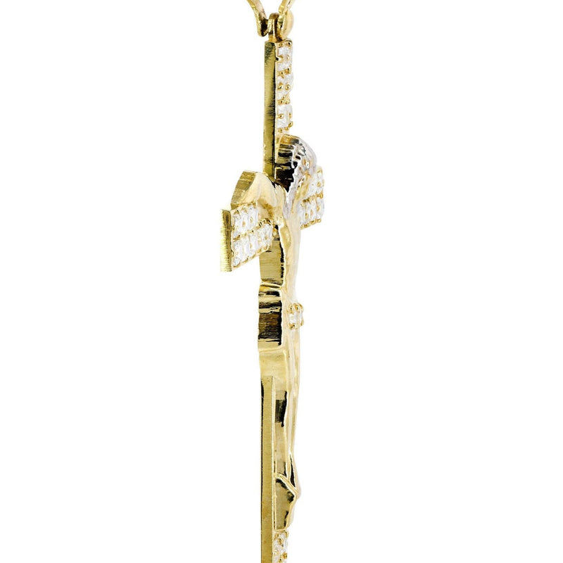 10K Gold Cross / Crucifix Pendant  | Princess Cut