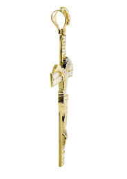 10K Gold Cross / Crucifix Pendant  | Princess Cut