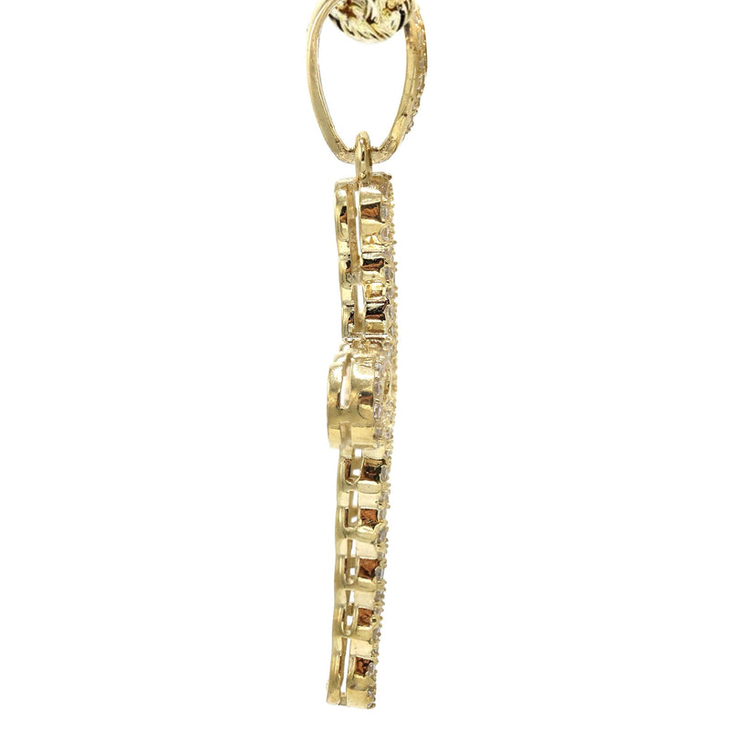 10K Yellow Gold  Baguette Cross Necklace | Appx. 13.7 Grams