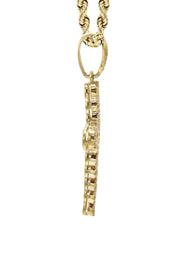 10K Yellow Gold  Baguette Cross Necklace | Appx. 13.7 Grams