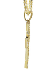 10K Yellow Gold  Baguette Cross Necklace | Appx. 15.6 Grams