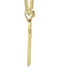 10K Yellow Gold  Baguette Cross Necklace | Appx. 15 Grams