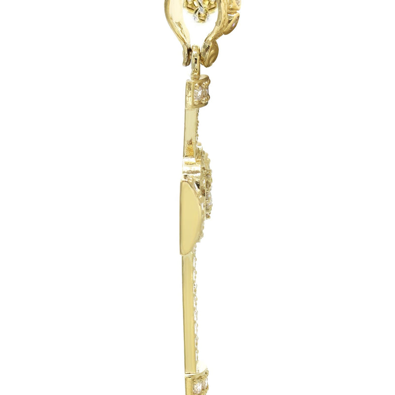 10K Yellow Gold  Baguette Cross Necklace | Appx. 16.2 Grams
