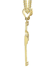 10K Yellow Gold  Baguette Cross Necklace | Appx. 16.2 Grams