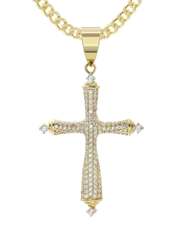 10K Yellow Gold Cross Necklace | Appx. 16.1 Grams
