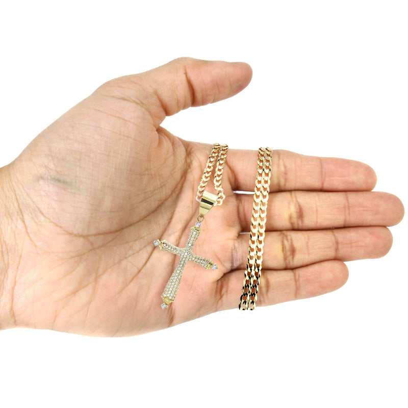 10K Yellow Gold Cross Necklace | Appx. 16.1 Grams