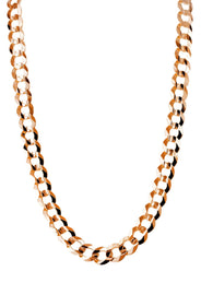 Womens 14K Rose Gold Chain - Solid Cuban Link Chain