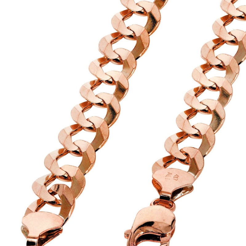 Solid Cuban Curb Link Chain - 14K Rose Gold