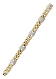 Silver Gold Iced Out Cuban Mariner Bracelet