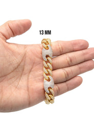 Silver Gold Iced Out Cuban Mariner Bracelet