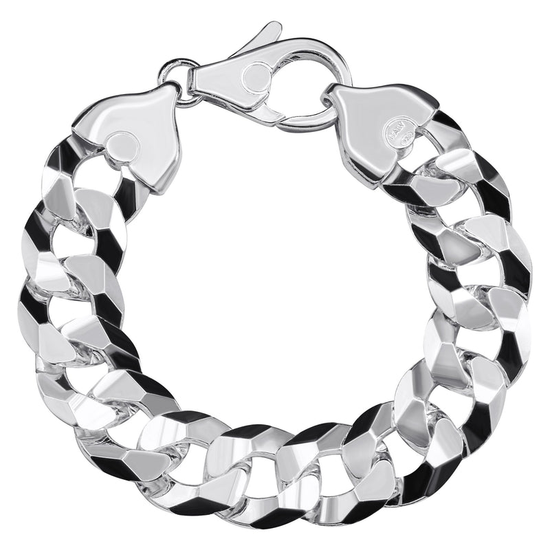Silver White Curb Bracelet