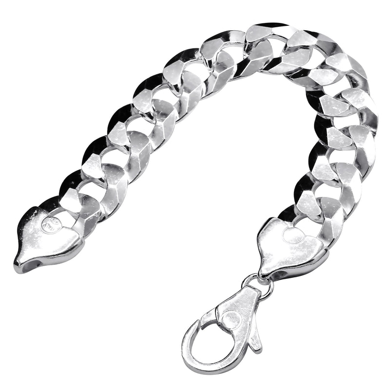 Silver White Curb Bracelet