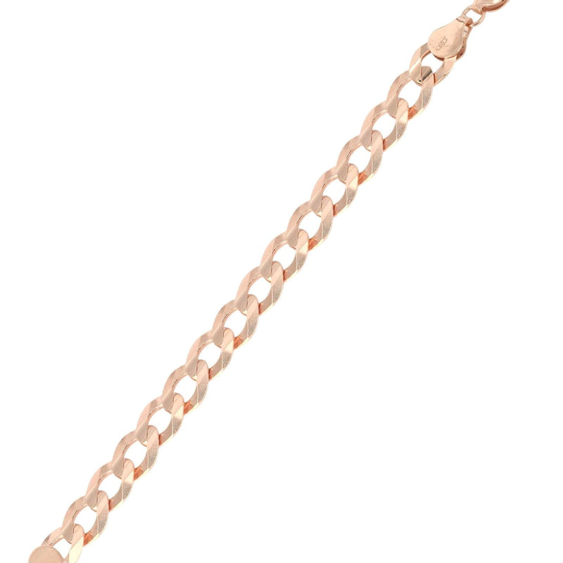 14K Rose Gold Bracelet Solid Cuban Curb Link