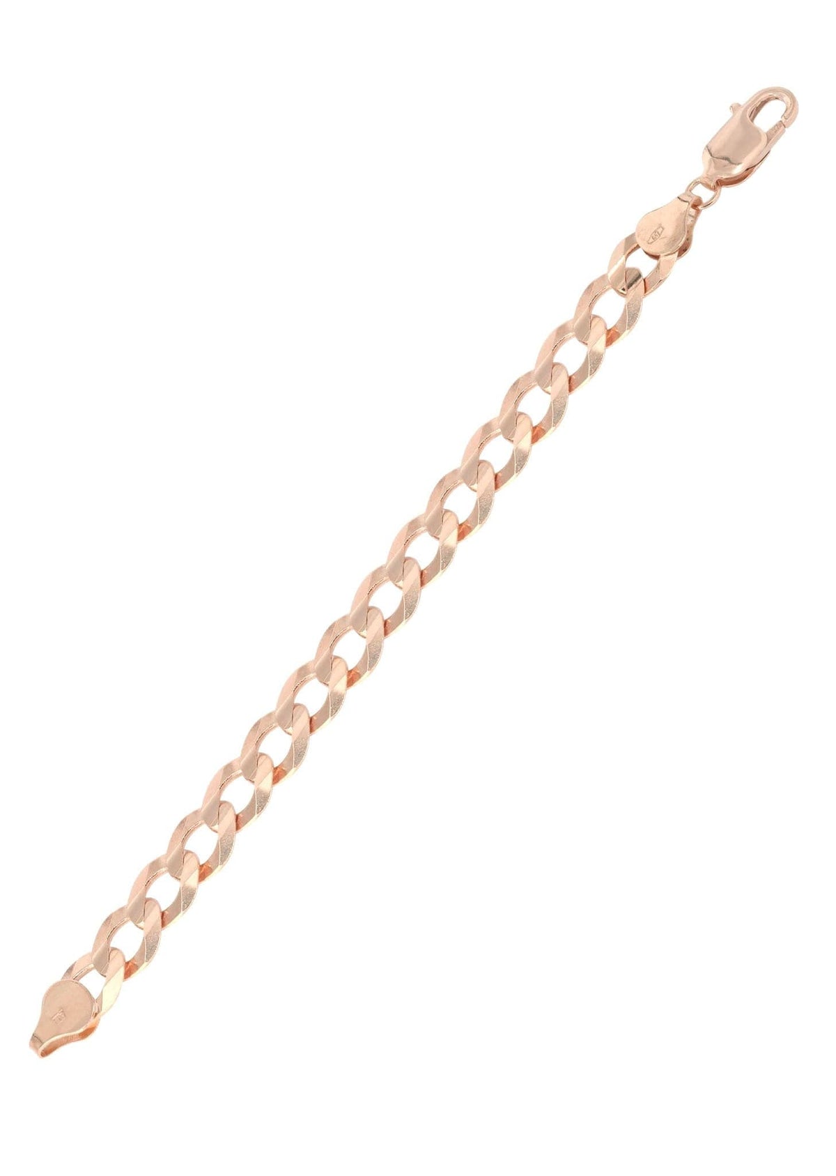 14K Rose Gold Bracelet Solid Cuban Curb Link For Women