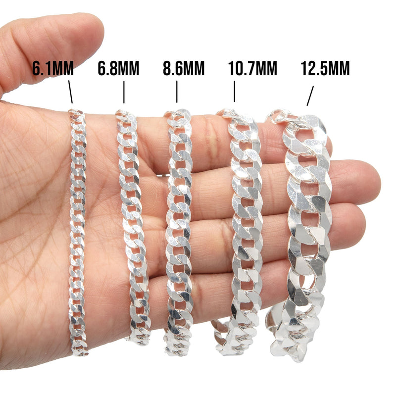 Silver White Curb Bracelet