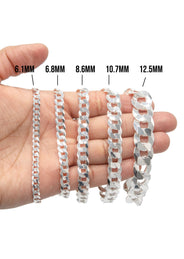 Silver White Curb Bracelet