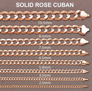14K Rose Gold Bracelet Solid Cuban Curb Link For Women