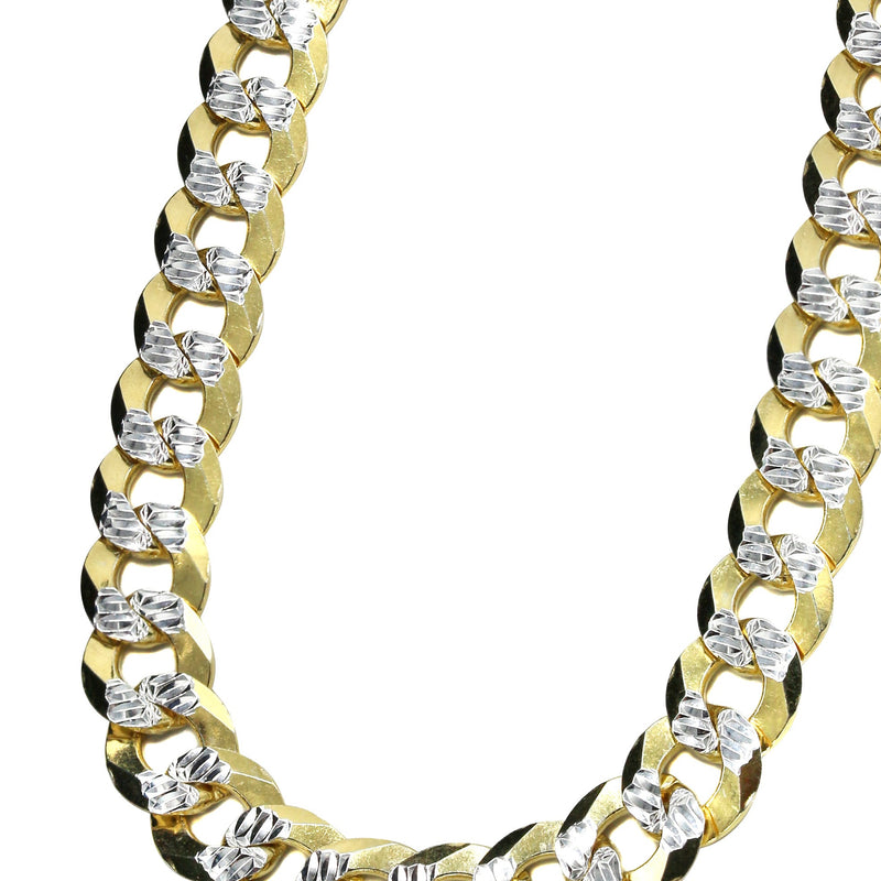 Silver Chain - Mens Gold Chain / Curb Cuban Diamond Cut Chain / 7 MM