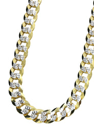 Silver Chain - Mens Gold Chain / Curb Cuban Diamond Cut Chain / 7 MM