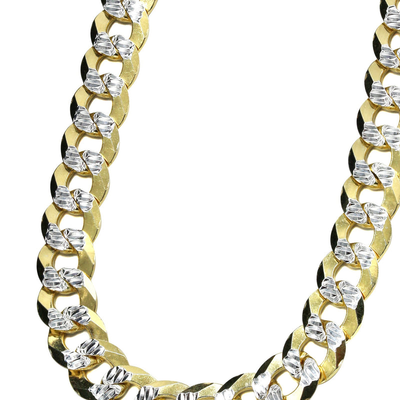 Silver Chain - Mens Gold Chain / Curb Cuban Diamond Cut Chain