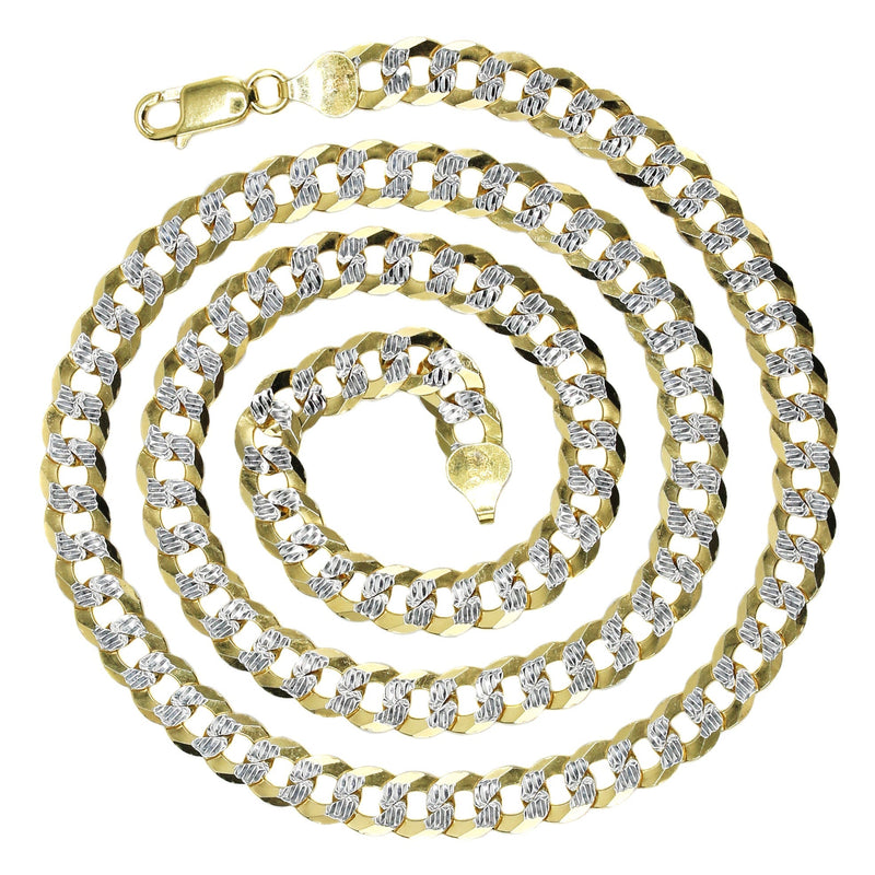 Silver Chain - Mens Gold Chain / Curb Cuban Diamond Cut Chain