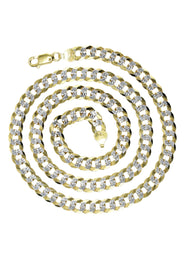 Silver Chain - Mens Gold Chain / Curb Cuban Diamond Cut Chain