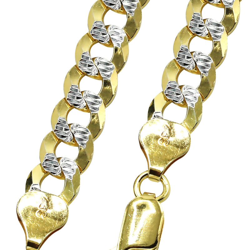 Silver Chain - Mens Gold Chain / Curb Cuban Diamond Cut Chain