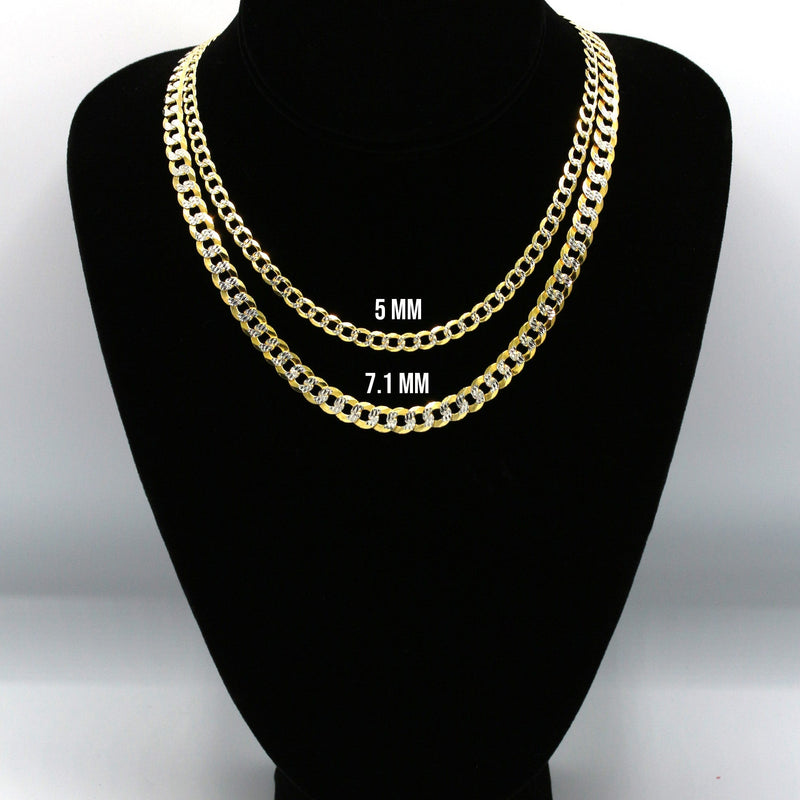 Silver Chain - Mens Gold Chain / Curb Cuban Diamond Cut Chain