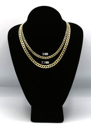 Silver Chain - Mens Gold Chain / Curb Cuban Diamond Cut Chain