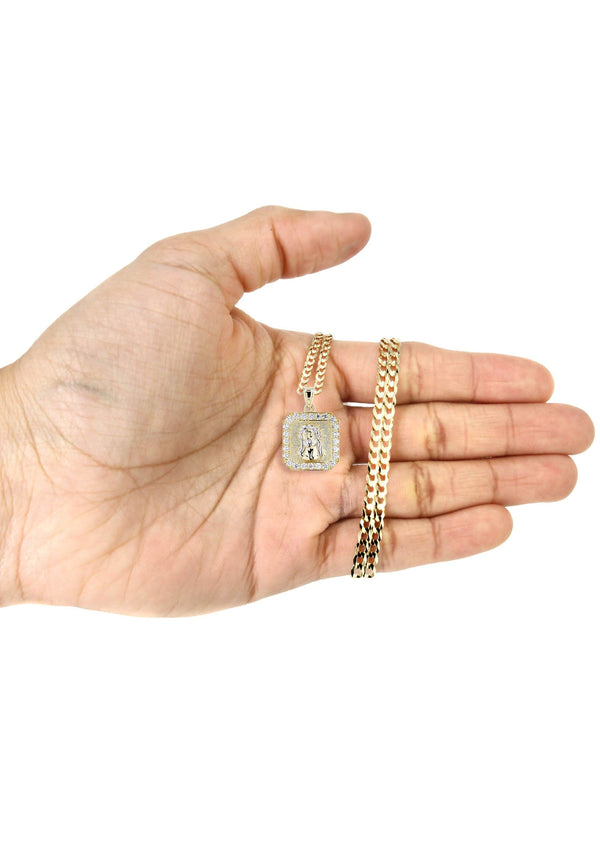 10K Yellow Gold Box Jesus Piece Chain | Appx. 7.1 Grams