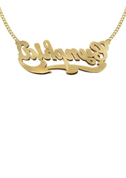 14K Gold  Diamond Cut Name Plate Necklace | Style #56