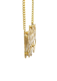 14K Gold  Diamond Cut Name Plate Necklace | Style #56
