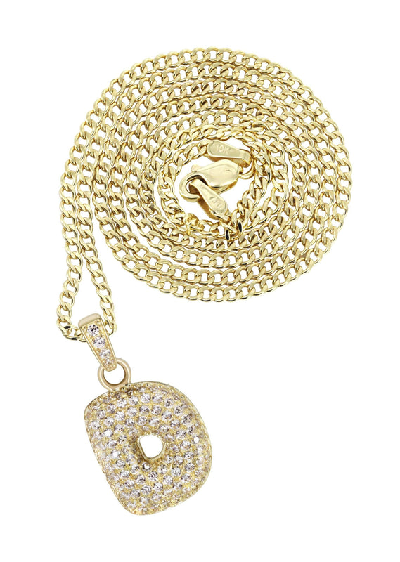 10K Yellow Gold Bubble Letter 