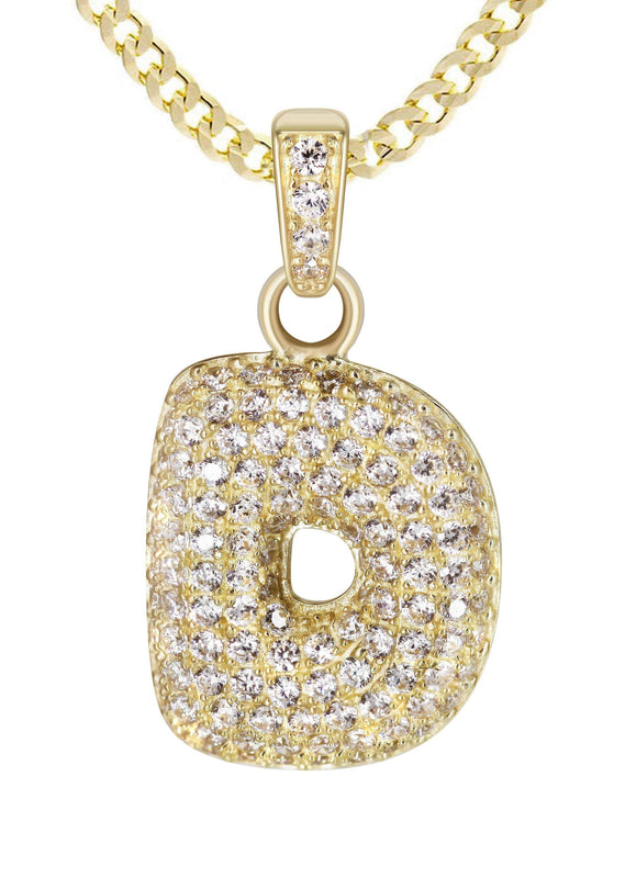 10K Yellow Gold Bubble Letter 