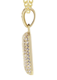 10K Yellow Gold Bubble Letter "D" CZ Necklace | Appx. 4.6 Grams