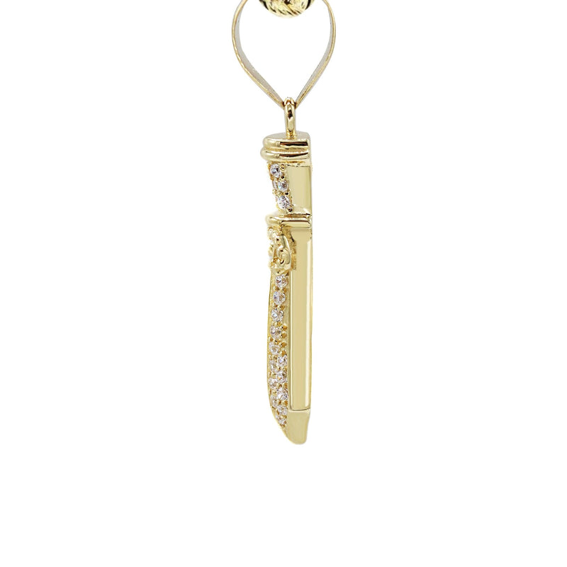 10K Yellow Gold Dagger Necklace | Appx. 13.3 Grams